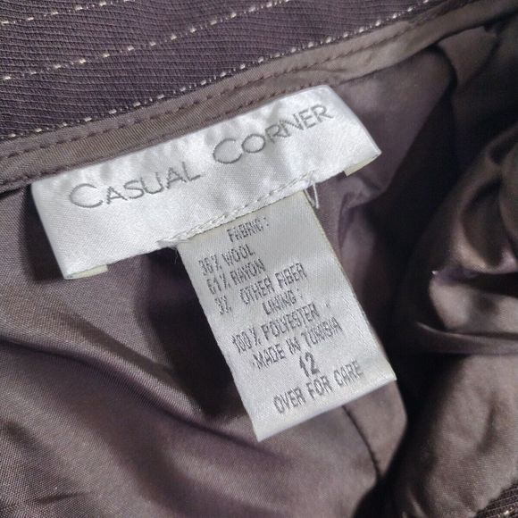 Striped Trousers Pants Women's Career Halter Brown Cream Size 12 Pant - Picture 9 of 14